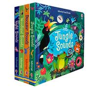Usborne Sound Books Collection Juego de 4 libros (Serie 1) (Sonidos de la selva, sonidos de dinosaurios, sonidos del bosque, sonidos nocturnos)