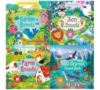 Usborne Sound Books Series 2 Collection 4 Books Set (Farm Sounds, Garden Sounds, Zoo Sounds & Wild Animals Sounds)