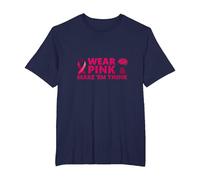 Use Pink & Make 'Em Think: Inspiración para la concienciación sobre el cáncer Camiseta, Hombre Tallas Grandes, Azul Marino, 5X Alto