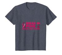 Use Pink & Make 'Em Think: Inspiración para la concienciación sobre el cáncer Camiseta, Niños, Azul Jaspeado, 6 años