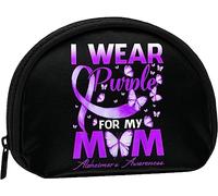 Use púrpura para mi mamá Concientización sobre el Alzheimer Monedero Monedero Mujeres y niñas Lindo Bolso de Moda Cambiar Bolsa Titular de la Llave Mujeres Monedero Regalo