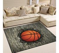 Use7 Alfombra de baloncesto 3D incrustada en pared de ladrillo, vintage, para sala de estar, dormitorio, 160 cm x 122 cm