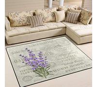 Use7 Alfombra de estilo shabby chic floral, antideslizante, para salón, dormitorio, 100 x 150 cm