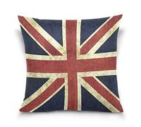 Use7 Funda de Almohada Decorativa Cuadrada Funda de Almohada, Vintage Union Jack British sofá Cama Funda de Almohada Funda de Almohada Doble Lados, Tela, 45 x 45cm/18 x 18 Inches
