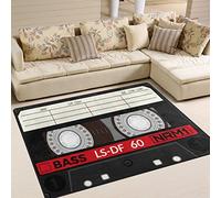 Use7 Vintage Audio Cassette - Alfombra para Sala de Estar o Dormitorio, Tela, 160cm x 122cm(5.3 x 4 Feet)