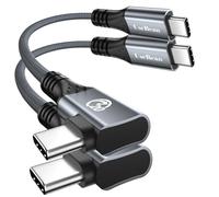 UseBean 240W Cable USB C a USB C [0.2M,2Pack], Ángulo Recto Cable USB 3.2 Gen 2X2 20Gbps de Datos,PD 3.1 Tipo C a C de Carga rápida, 4K de vídeo para el iPhone 15,Galaxy S24/S23, iPad MacBook Pro