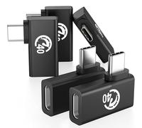 UseBean Adaptador USB C 4 de 90 Grados,[5-Pack] Ángulo Recto 240W 40Gbps 8K@60Hz USB4 Thunderbolt 4/3 Extensor Macho a Hembra,Adaptador Cable de Carga Rápida Tipo C 4.0 PD para MacBook,Steam Deck