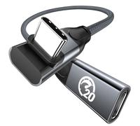 UseBean Cable de extensión USB C 240W 0.3M, Cable USB C macho a USB C hembra de 90 grados,Carga USB 3.2 20Gbps 4K Video PD 3.1,Extensor Tipo C para PSVR2/USBC Hub/MacBook/iPhone15/Cargador MagSafe