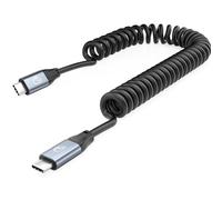 UseBean Cable Espiral USB C a USB C 100W 1M, USB 3.2 Gen2x2 20Gbps Cable de Carga Espiral Retráctil,Cable en Tipo C Monitor Vídeo 4K para iPhone 15,MacBook,iPad Pro Air,Galaxy S24 S23 Ultra
