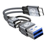 UseBean Cable USB C 240W [0.2M,2Pack], Cable USB C 3.2 Gen 2x2 20Gbps Video 4K,Cable Cargador Carga Rápida PD Tipo C,Cable USB A/C a USB-C para iPhone 15 iPad Pro/Air MacBook Galaxy S24 Ultra