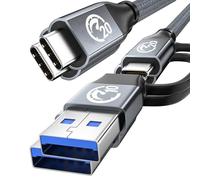 UseBean Cable USB C 240W [2M,2Pack], Cable USB C 3.2 Gen 2x2 20Gbps Video 4K,Cable Cargador Carga Rápida PD Tipo C,Cable USB A/C a USB-C para iPhone 15 iPad Pro/Air MacBook Galaxy S23 Ultra