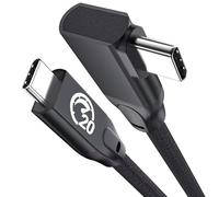 UseBean Cable USB C a USB C 100W 0.5M, ángulo Derecho 90 Grados USB 3.2 Gen2x2 20Gbps 4K@60Hz Vídeo&PD Carga Rápida,Cable de Nylon Trenzado USB Tipo C para iPhone 15 iPad Pro MacBook Galaxy S24