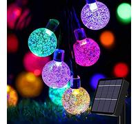 Useber - Luces solares para exteriores de jardín, 7,3 m, 50 LED, impermeable, globo de cristal, luces navideñas para jardín, cenador, camping, fiesta, decoraciones navideñas (coloridas)