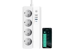 UseeLink WiFi Smart Power Strip Surge Protector Outlet Socket Type-C 20W Charging Port 3 USB-A 220V 16A 3500W Power Consumption Statistics no hub Required Compatible with Alexa Home Assistant CE