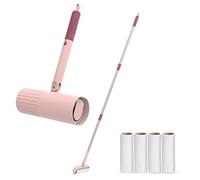 Useful Co Rodillo Quitapelusas Extensible - Quita Pelusas Mascota, Ropa, Sofá, Tapicerías - Quitapelusas Adhesivo con 4 Rollos de Hojas de Recambios - Quita Pelos con Mango Extensible de 16 a 110cm