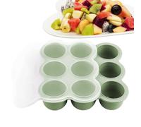 usefulbeauty Bandeja de Silicona para Congelar Comida de Bebé - 9 Compartimentos Bandejas Congelador Alimentos Con Tapa,Recipientes De Almacenamiento Para Purés Sopas Leche Materna Fruta Preparación