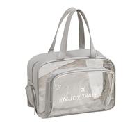 usefulbeauty Bolsas Transparentes para Viaje, Bolsa de Aseo Impermeable con Cremallera Grande Bolsa Impermeable para Piscina de Playa, Bolsa de Deporte de Fitness con separación Seca y húmeda, Gris