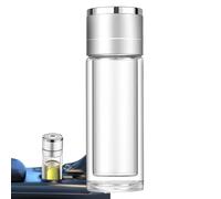 usefulbeauty Botella De Agua De Vidrio,Taza de té de vidrio aislante de doble pared - Resistente a altas temperaturas taza de viaje reutilizable portátil para té para adultos