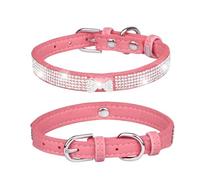 usefulbeauty Collar para perro con lentejuelas | Collar para mascotas de microfibra con diamantes de imitación para perros y gatos, collar de fantasía ajustable para perro, collar para perro y mujer