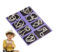 usefulbeauty de Alambre de Hierro - Juguete de Inteligencia de Cadena de Alambre Fundido de Carrete de desenredo de 8 Piezas - Puzzle de Alambre metluido Test De-Compression Toys Magic