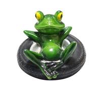 usefulbeauty Estatua de rana | Estanque flotante decoración | Figura de rana tumbada en los neumáticos, figura decorativa para jardín, balcón, terraza, piscina, interior