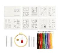 usefulbeauty Kit De Bordado Para Principiantes - Kit Práctico Clásico Bordado | Suministros Reutilizables Aprender Artesanía Actividades Creativas Guía Proyectos Hogar Niñas Mujeres
