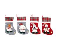 usefulbeauty Medias De Navidad Tradicional | Contenedor 3D Papá Noel Muñeco de Nieve, 4 Piezas Pequeños Calcetines Titulares Adorno,para Dulces Chocolates Fiesta Año Nuevo Salón Chimenea Dormitorio