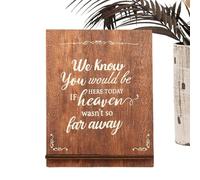 usefulbeauty Panel conmemorativo de boda celestial, tablero de mesa conmemorativo de boda,Tablero de mesa conmemorativo de madera rústica - Sabemos que estaría aquí Panel de mesa,