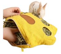 usefulbeauty Porta Heno - Saco De Heno Colgante para Mascotas | Bolsa De Almacenaje con 4 Agujeros para Conejos Y Pequeños Roedores para Jaula De Interior Y Exterior