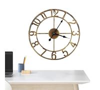 usefulbeauty Reloj de pared de metal, reloj de pared de granja | Grandes relojes minimalistas de metal de 16 pulgadas | Reloj de hierro forjado con números árabes para hotel Restaurante, cafeterías