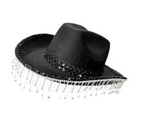 usefulbeauty Sombrero de para hombre, sombrero de baile de máscaras, moderno y brillante, estilo country, con de diamantes de imitación, para festivales de música y fiestas