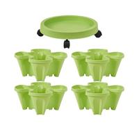 usefulbeauty Torre de Plantas | Maceta para Fresas Apilable Vertical - Soporte con Bandeja Extraíble y Ruedas para Macetas de Flores y Exhibición de Hortalizas Suculentas