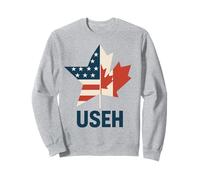USEH Funny USA flag Canada flag Half Canadian American Sudadera