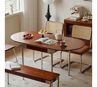 USFJATI Mesa De Comedor Plegable para 4-6 Personas,Mesa Oval Estilo Modern Farmhouse,Extensible Tipo ala para Cocina,Tres Formas Convertibles,Comedor,Cocina,Sala De Estar