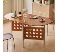 USFJATI Mesa Oval Estilo Modern Farmhouse,Mesa De Comedor Plegable,Extensible Tipo ala para Cocina,para 4-6 Personas,Tres Formas Convertibles,Comedor,Cocina,Sala De Estar