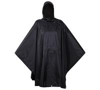 USGI Industries - Poncho de estilo militar multiusos, material ripstop (antidesgarro), de camuflaje, para lluvia, Negro azabache, talla única