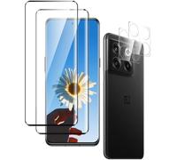 uShield Protector de Pantalla para OnePlus 10T, Anti-rasguños Cristal Templado, Templado película Protectora, Sensible al Tacto, 3 Pack Vidrio Templado y 2 Pack Protector de Lente de Cámara