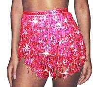 Ushiny Lentejuelas Flecos Falda Borla Vientre Cadera Bufanda Falda de Baile Abrigo Verano Playa Rave Moda joyería Corporal para Mujeres y niñas