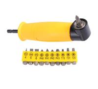 USHOBE 10 Piezas Adaptador de Taladro en Ángulo Recto Destornillador Angular de 90 Grados de Acero de Vanadio y Plástico Amarillo para Taladro Eléctrico y Llave de Vaso Cambio Rápido