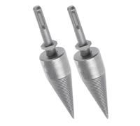 USHOBE 2 Brocas para Madera de Acero Rápido Cuña para Cortar Leña y División, Herramienta Estable para Uso Familiar Aire Libre