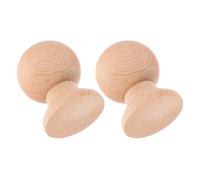 USHOBE 2 Remates de Bola de Madera Beige para Postes de Escalera Diseño Romano Clásico y Fabricación en Madera Maciza para Hogares Nuevos o Renovados
