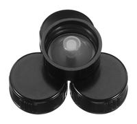 USHOBE 4 Piezas Tapa de Rosca Redonda, Tapones de Plástico Negros | Tapones para Botellas de Cristal, Sellado Sencillo, Textura Antideslizante, para Growlers y Despensa