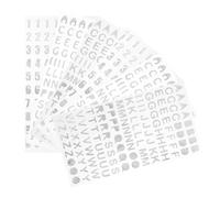 USHOBE 6 Hojas Pegatinas Autoadhesivas Letras y Números Plateados para Manualidades Infantiles, Diseño Único en Plástico Fácil de Pegar y Quitar para Scrapbooking