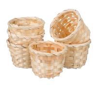 USHOBE 6 Piezas Cesta de Almacenamiento de Madera Hecha a Mano para Escritorio, Organizador Seguro y Práctico Diseño Elegante para Flores Secas y Otros Artículos en Dormitorio o Balcón