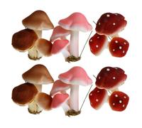 USHOBE 6 Piezas Mini Hongo Artificial de Espuma, Set, para Bonsái