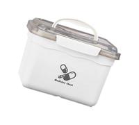 USHOBE Caja Multiusos de Gran Capacidad Doble Capa para Medicamentos y Tapa para Ordenar y Guardar Medicinas Contenedor Doméstico Hogar y Viajes