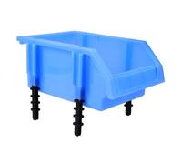 USHOBE Caja Organizadora de Piezas de Plástico Azul, Modular y Reutilizable | Diseño Tapa Abierta y Cubo Extraíble, para Tornillos y Materiales de Manualidades, Hogar y Estanterías