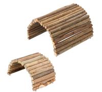 USHOBE Casa de Escondite para Crear Oscuridad 2 Piezas Forma Especial de Madera Natural y Reducir la Luz Diurna para Hámster y Tortugas en Mascotas Pequeñas