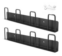 USHOBE Colgador de Tazas de Pared para Almacenar y Secar Tazas sin Perforaciones 2 Piezas de Acero al Carbono Negro 4 Ranuras en Cocina o Restaurante