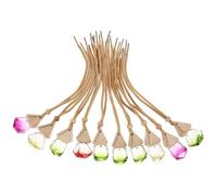 USHOBE Colgante de Perfume para Coche 10piezas Botella Vacía de Vidrio y Madera Purificación de Aire y Difusión de Fragancia para Van y Pared Color Aleatorio